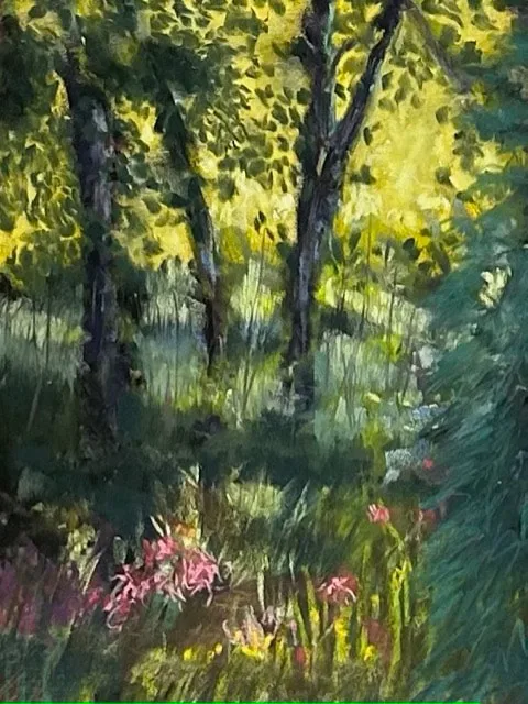 "Summer's Last Blooms
Pastel 19x12 
Painted on scene sold